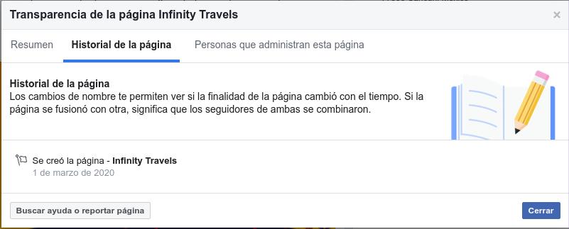 Infinity Travels / Historial de la página FB