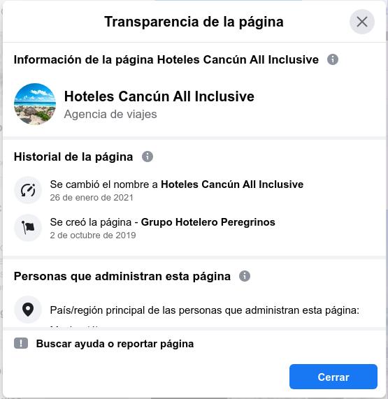 Hoteles Cancún All Inclusive / Historial de la página FB