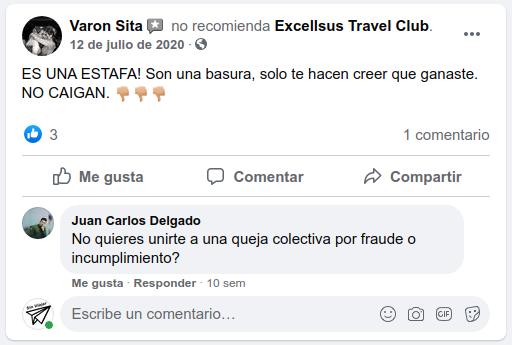 Excellsus Travel Club / Quejas de los usuarios en la página de FB