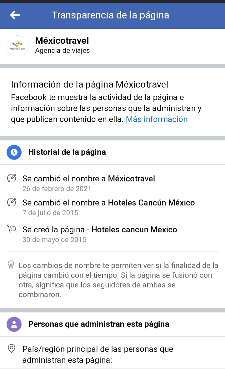 Méxicotravel / Historial de la página FB