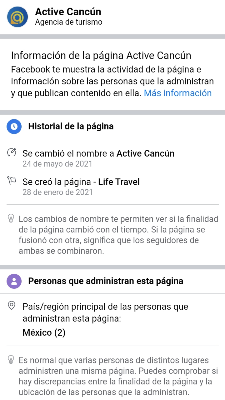 Active Cancún / Historial de la página FB