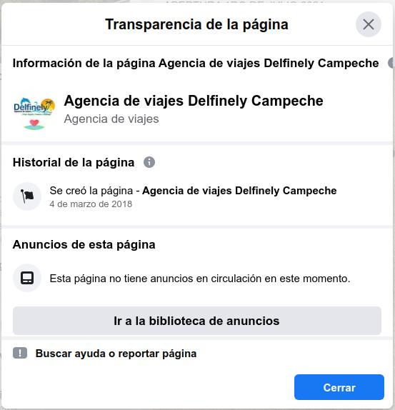 Agencia de viajes Delfinely Campeche / Historial de la página FB