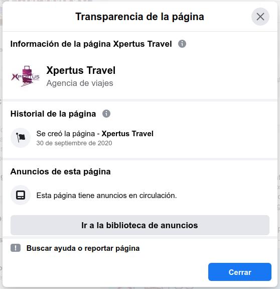 Xpertus Travel / Historial de la página FB