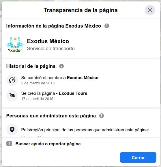 Exodus México / Historial de la página FB