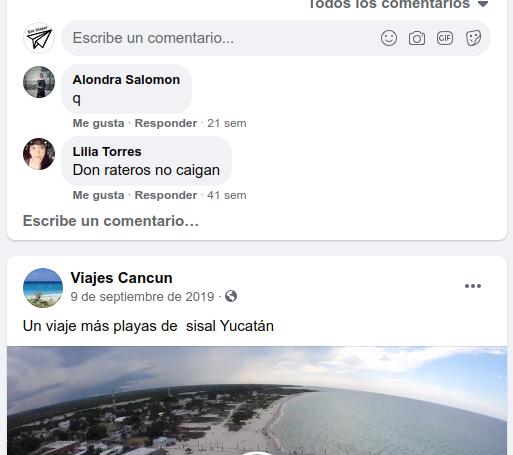 Viajes Cancun / Quejas de los usuarios en la página de FB