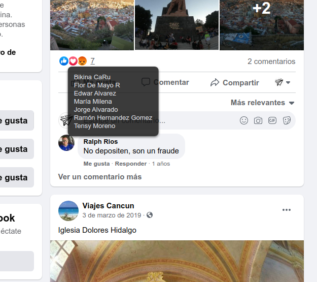 Viajes Cancun / Reacciones negativas en la página FB