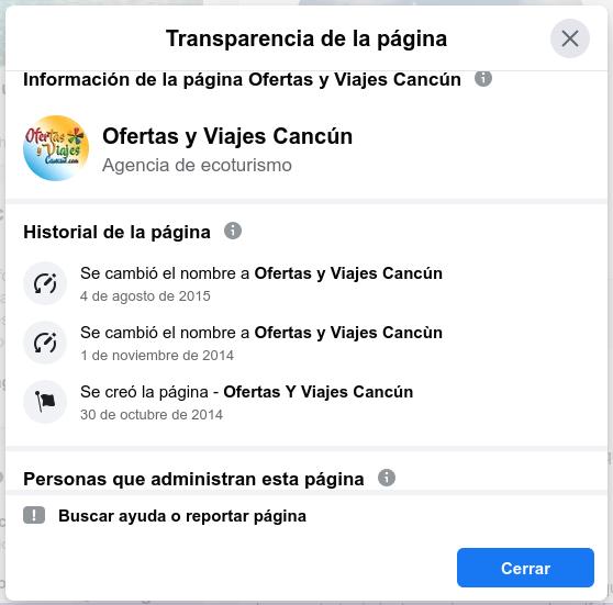 Ofertas y Viajes Cancún / Historial de la página FB
