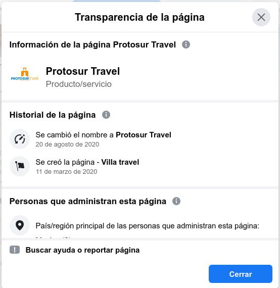 Protosur Travel / Historial de la página FB