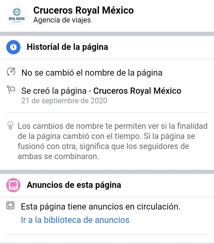 Cruceros Royal México / Historial de la página FB